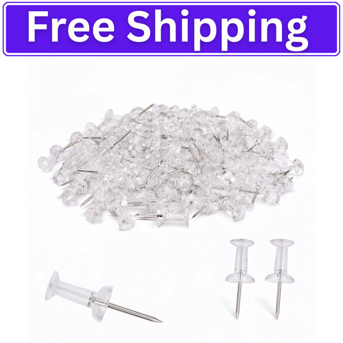 100pcs clear push pins - clear,