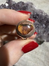 Mexican Fire Opal Ring Sterling Silver Unusual Rare Gem Dainty Christmas Gift