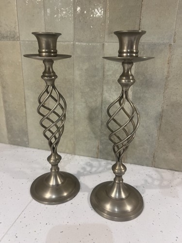 Pair metal silver twisted - metal/silver,