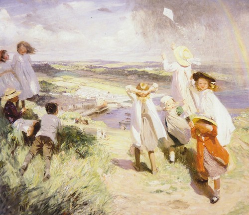 Flying kite laura knight - flying,
