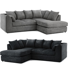 Black Corner Sofa Suite Luxor
