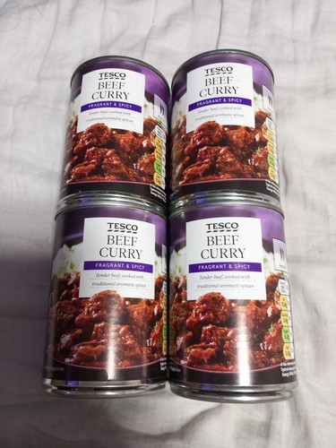 Tins tesco beef curry med - of,