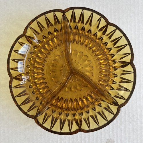 Vintage amber cut - glass, flower