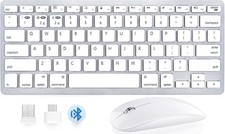 Bluetooth Wireless Keyboard & Mouse Rechargeable For Mac Macbook iPad iMac Silve