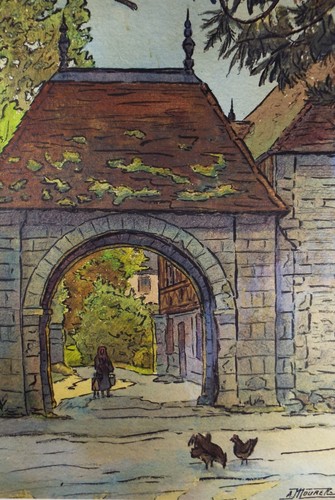 Original watercolour chateau - watercolour,, 'chateau