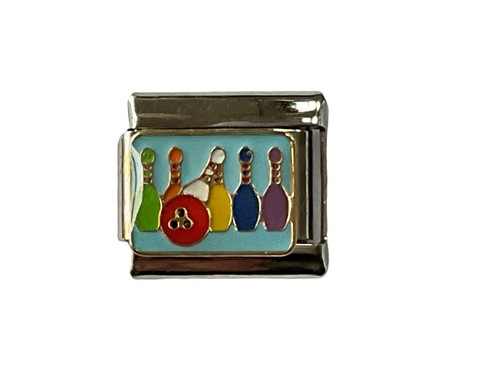 Silver italian charm ten pin - charm,