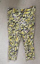 Principles petite yellow floral 7/8 Length crop trousers size UK 6  L22