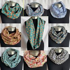 A Beautiful Tana Lawn Cotton Fabric Infinity Scarf, Snood Scarf, Circle Scarf