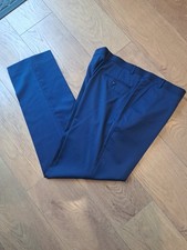 M & S MENS LUXURY WOOL RICH TAILORED FIT TROUSERS - BRIGHT BLUE - W42 L33 -BNWOT