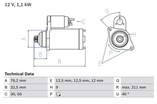 Bosch starter motor for - starter, vw