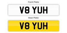 V8 YUH Private Number Plate Cherished Personal Registration