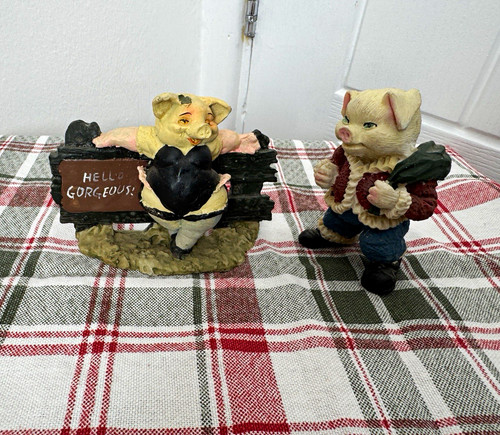 Pig figurines ornaments - pig, on
