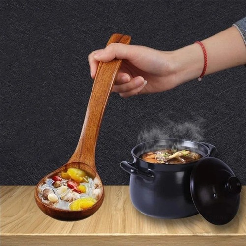 Large wooden soup - large, ladle