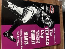 Burnley v Heart Of Midlothian Texaco Cup Football Programme Season 1973-1974