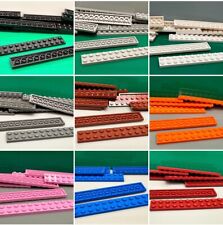 LEGO Plate, 2 x 12, 2445, Light Grey, White, Black, Blue, Red, Brown, 6 Pieces