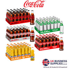 24 x 330ml Traditional Glass Bottled Coca Cola Fanta Sprite Zero Diet