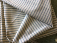 Ian Mankin fabric remnant 90 cm x137 cm Ticking Bluey grey  100% cotton.