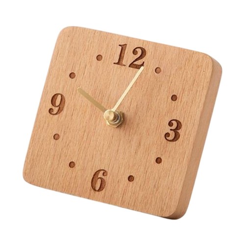 Wood desk clock - desktop,