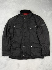 Barbour International Enfield Wax Jacket Men's XXL Black Bomber Zip Up Coat 2XL
