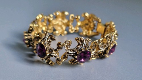 Vintage gold plated purple - gold,