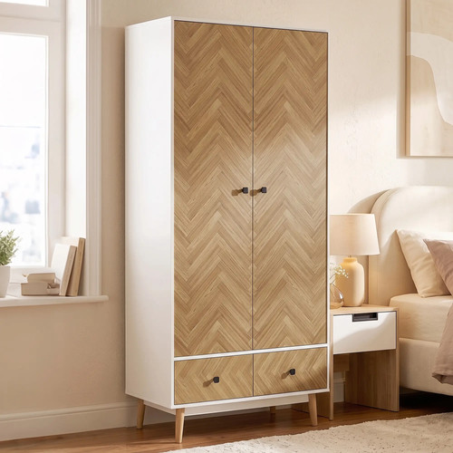 Tall wooden door wardrobe - 2,