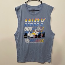 Indianapolis Motor Speedway Indy 500 Mens Tank Top Muscle Shirt Blue Large