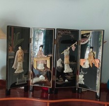 Chinese Black Lacquered Carved