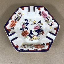 Masons Ironstone Mandalay Blue Hexagonal Cigar Ashtray