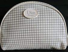 VINTAGE DIOR BEAUTY  HOUNDSTOOTH COSMETIC BAG  ELEGANT DESIGNER MAKE UP BAG 