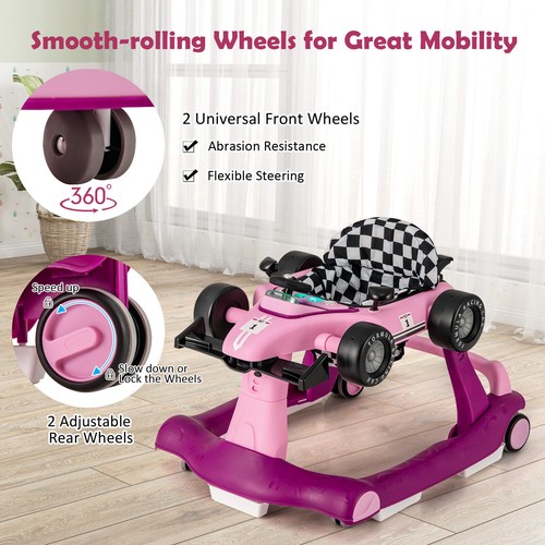 Push walker with adjustable - with,