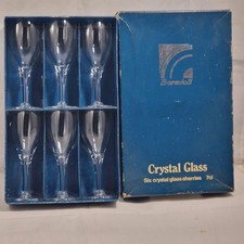 Bormioli 6 Sherry Blown Crystal Glasses 7 cl Made In Italy Vintage Unwanted Gift