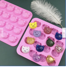 16 Cute Pig Oink Silicone Cake Mould Baking Chocolate Ice Cube Tray UK Kid 