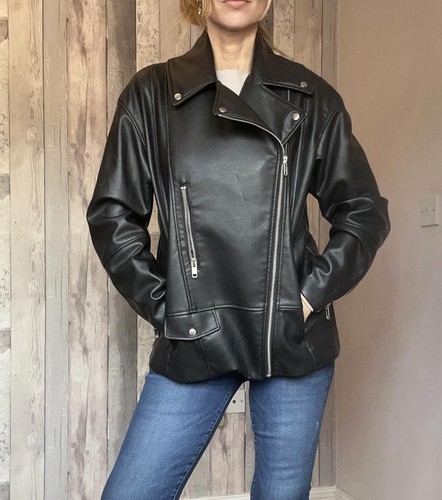 Faux leather biker jacket - leather,