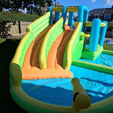 Inflatable Bouncy Castle with Water Slide and Pool Area for Kids