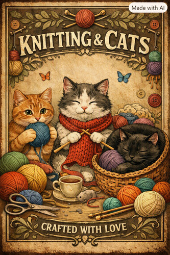 Knitting and cats mug - mug, –