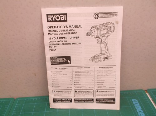 Manual only for ryobi p235a - a,
