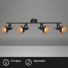 4 Way Ceiling Light Spotlight Lamp Retro Living Room Bedroom Adjustable Black