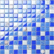 11PCS Blue shell crystal glass