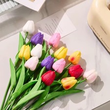 5Pcs Real Touch Pink Tulips -