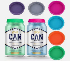 Drinks Can Silicone Lid Cap Cover Fizzy, Soft Drink, Beer  1/ 2/4/6 pack