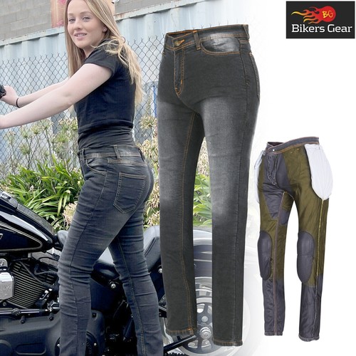 Womens motorcycle riding - riding, denim