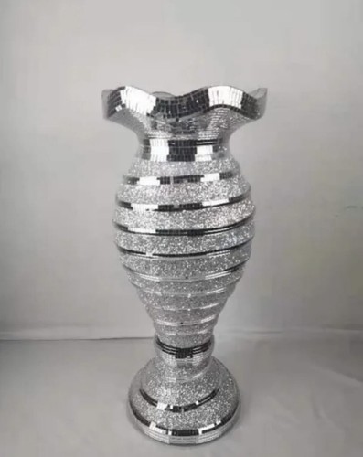 Mirrored floor vase - floor, silver