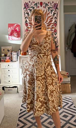 Papaya fit flare midi - papaya, &