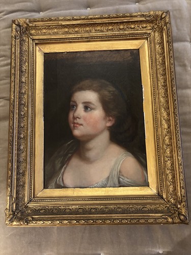 Antique oil portrait young - antique,