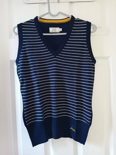 Joules navy and white striped