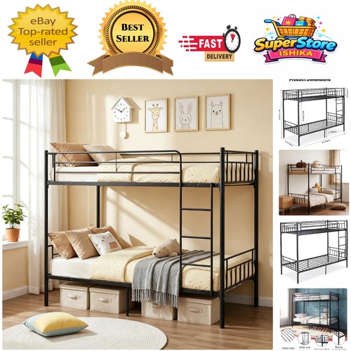 Durable modern metal bunk bed - modern,