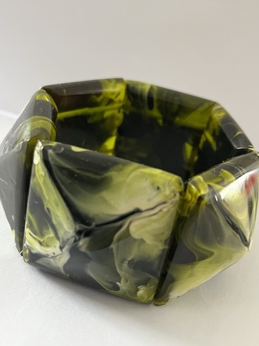 Vintage green black plastic - &,