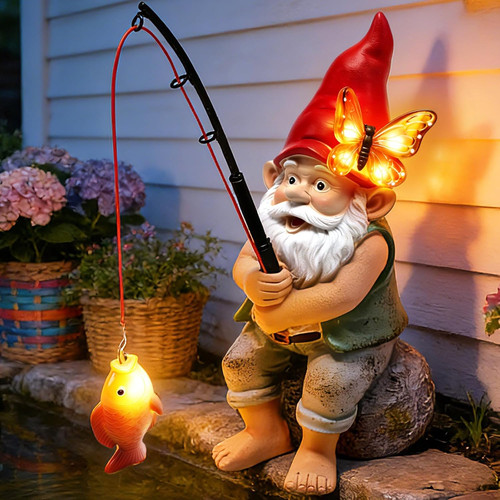 Solar garden gnome - gnome, statues