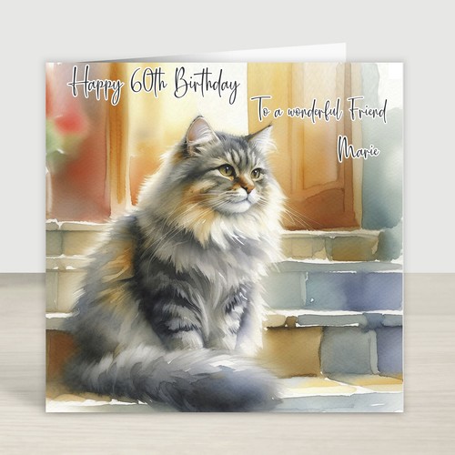 Personalised cozy cat birthday - personalised,