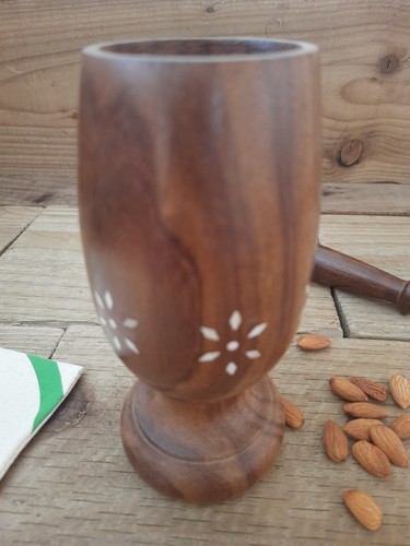 Large wooden mortar and pestle - wooden,